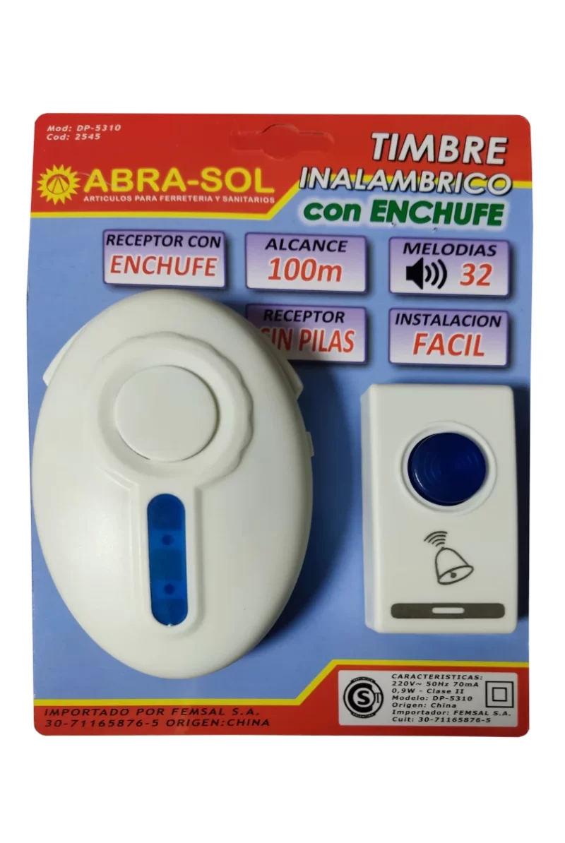 TIMBRE INALAMBRICO CON CONEXION A 220V