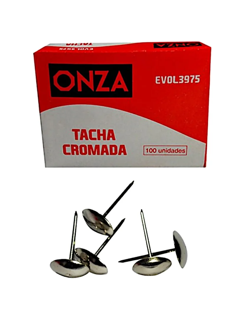 TACHA CLAVO CROMADA CAJA x 100