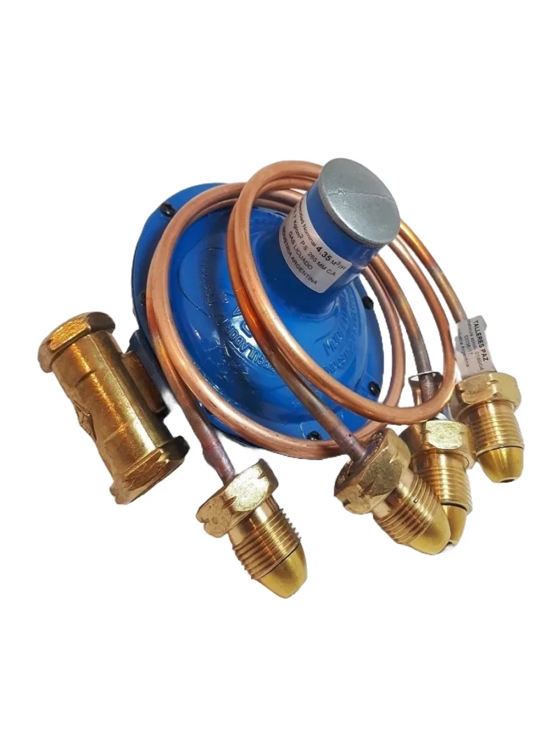 REGULADOR GAS PAZ 45 KG DOBLE 2 FLEXIBLES