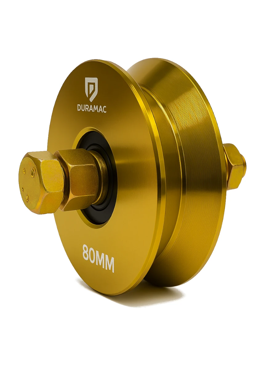 RUEDA P/PORTON ACERO 80MM CANAL V DURAMAC