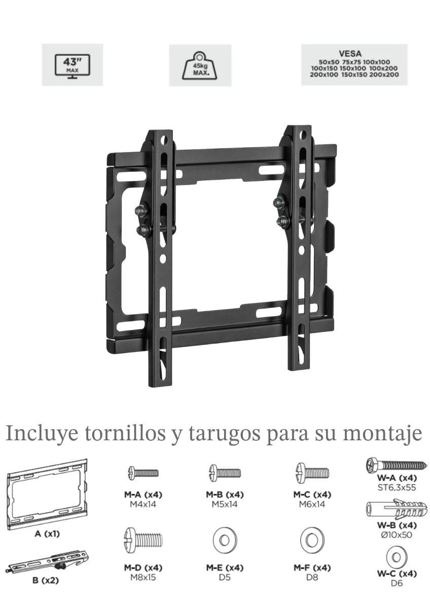 SOPORTE PARA TV PIVOTANTE FIJO DE 23 A 43 - Imagen 2