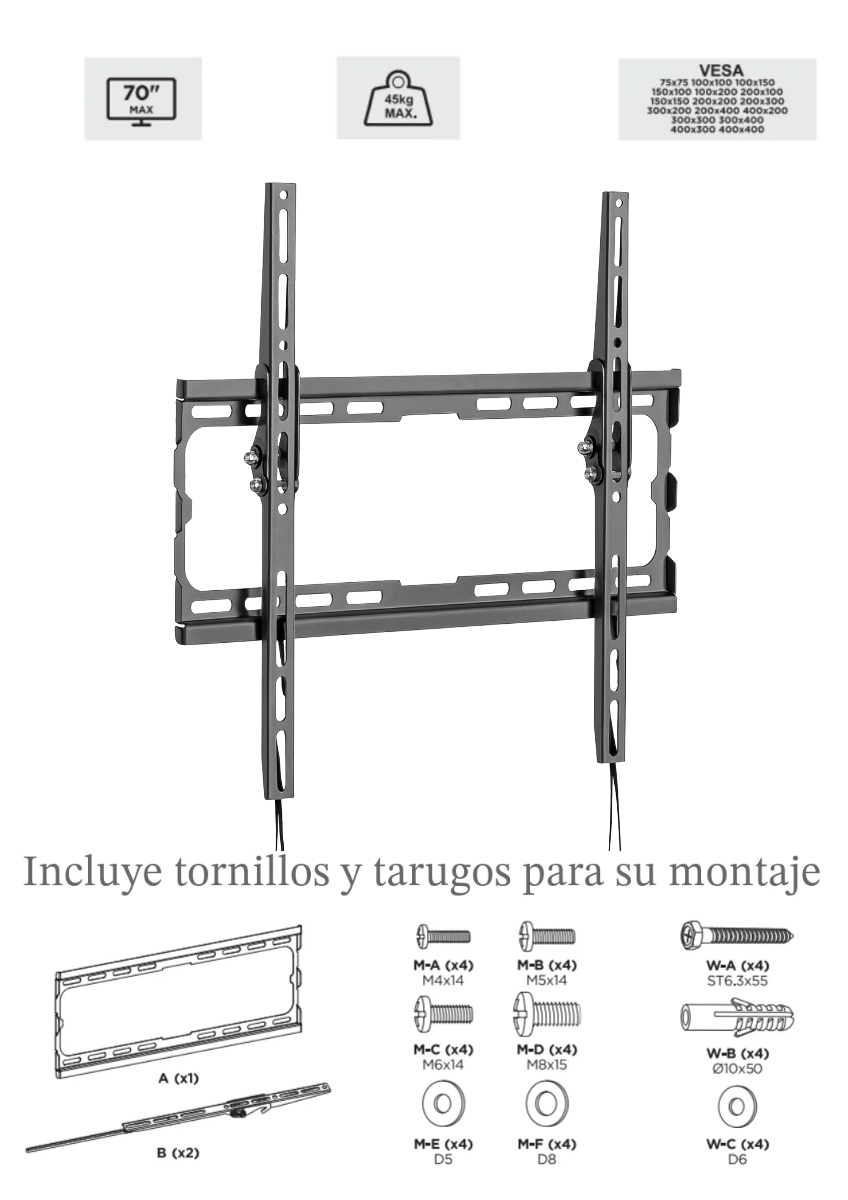 SOPORTE PARA TV PIVOTANTE FIJO DE 32 A 70 - Imagen 2