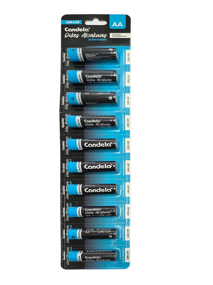 PILA CANDELA ALCALINA AA TROQUELADO (PRECIO POR BLISTER DE 10 PILAS)