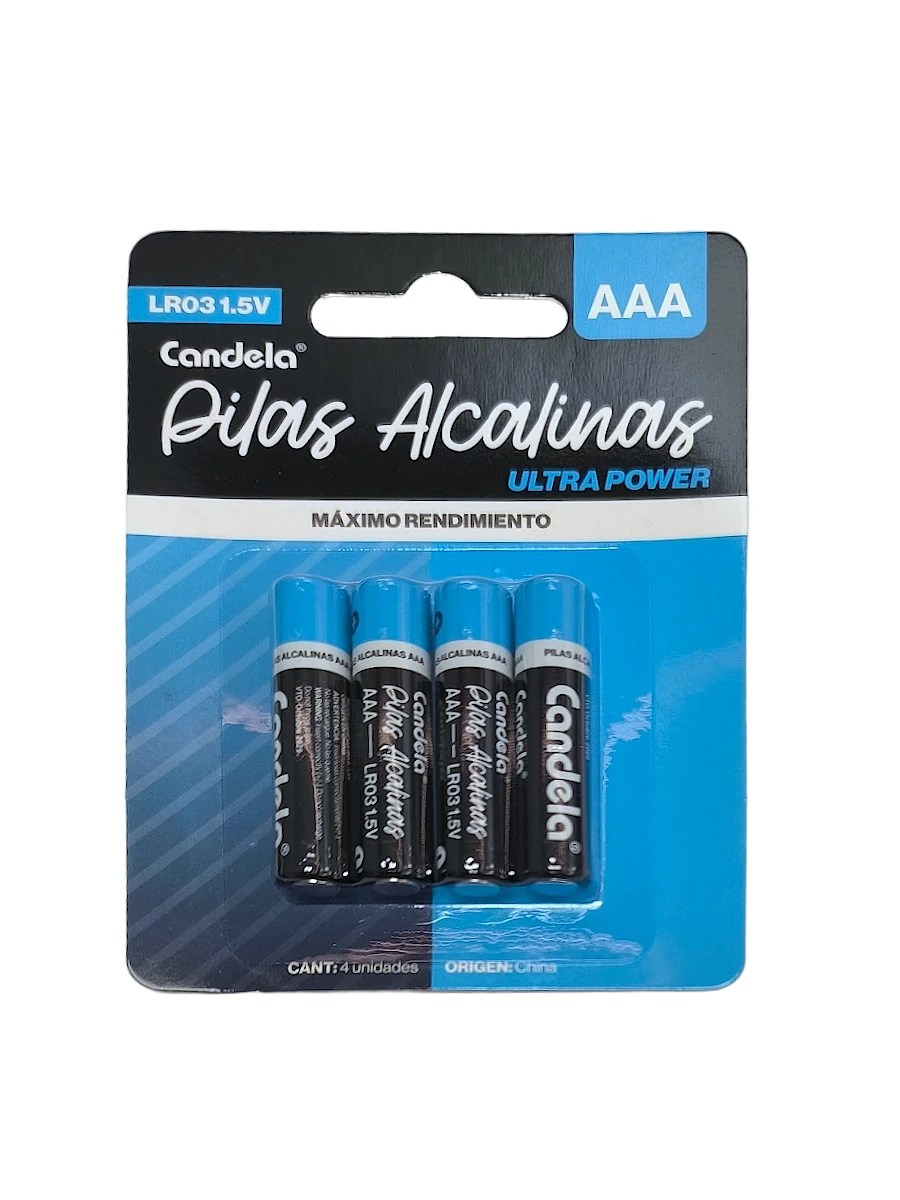PILA CANDELA ALCALINA AAA (PRECIO POR BLISTER DE 4 PILAS)