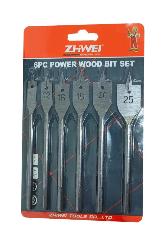 MECHA PALA JUEGO X 6 P/MADERA EN BLISTER