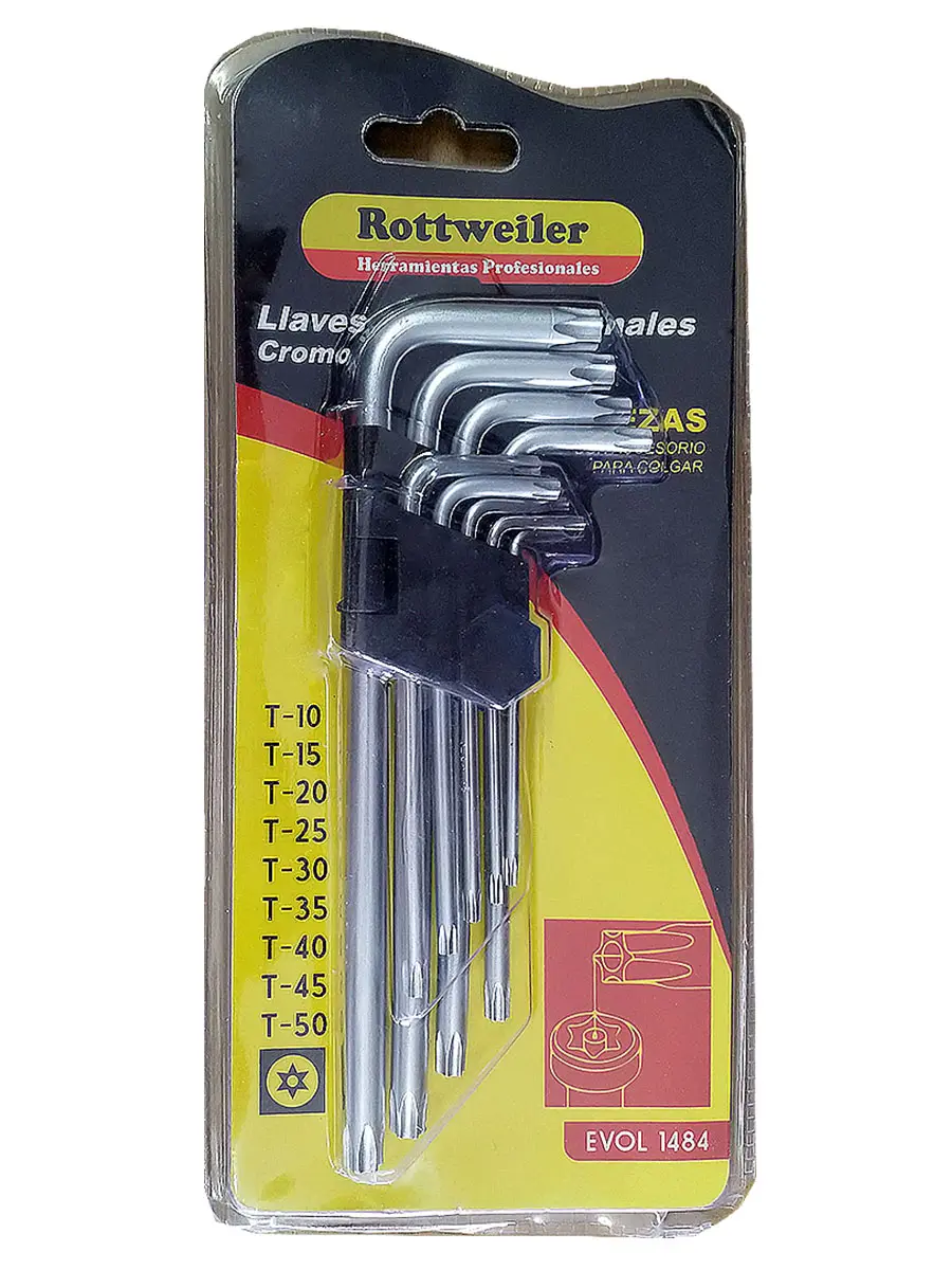 LLAVES ALLEN TORX LARGA BLISTER X 9 ROTTWEILER