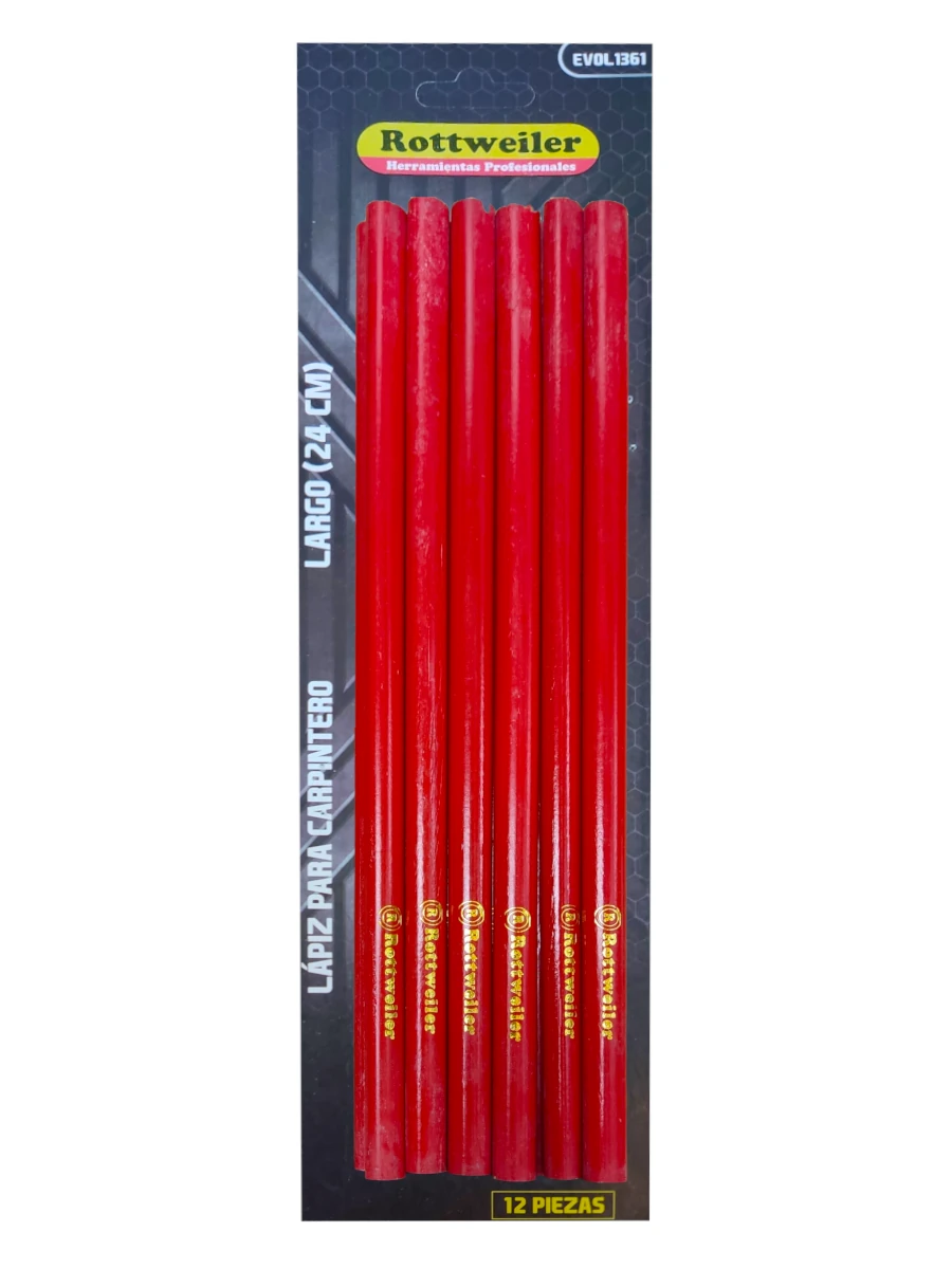 LAPIZ CARPINTERO 24 X 1CM (PRECIO X 12 UNIDADES)
