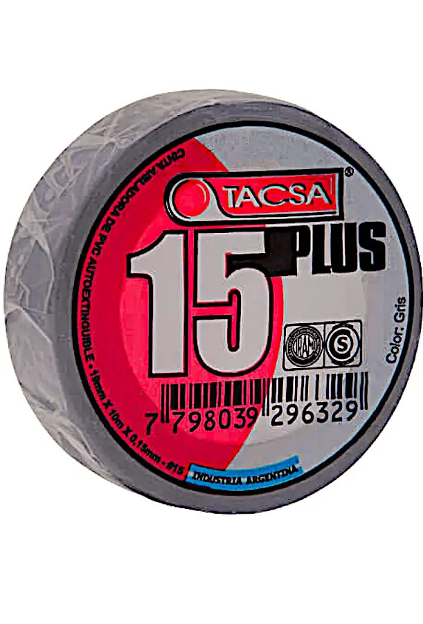 CINTA AISLADORA 10M. GRIS TACSA