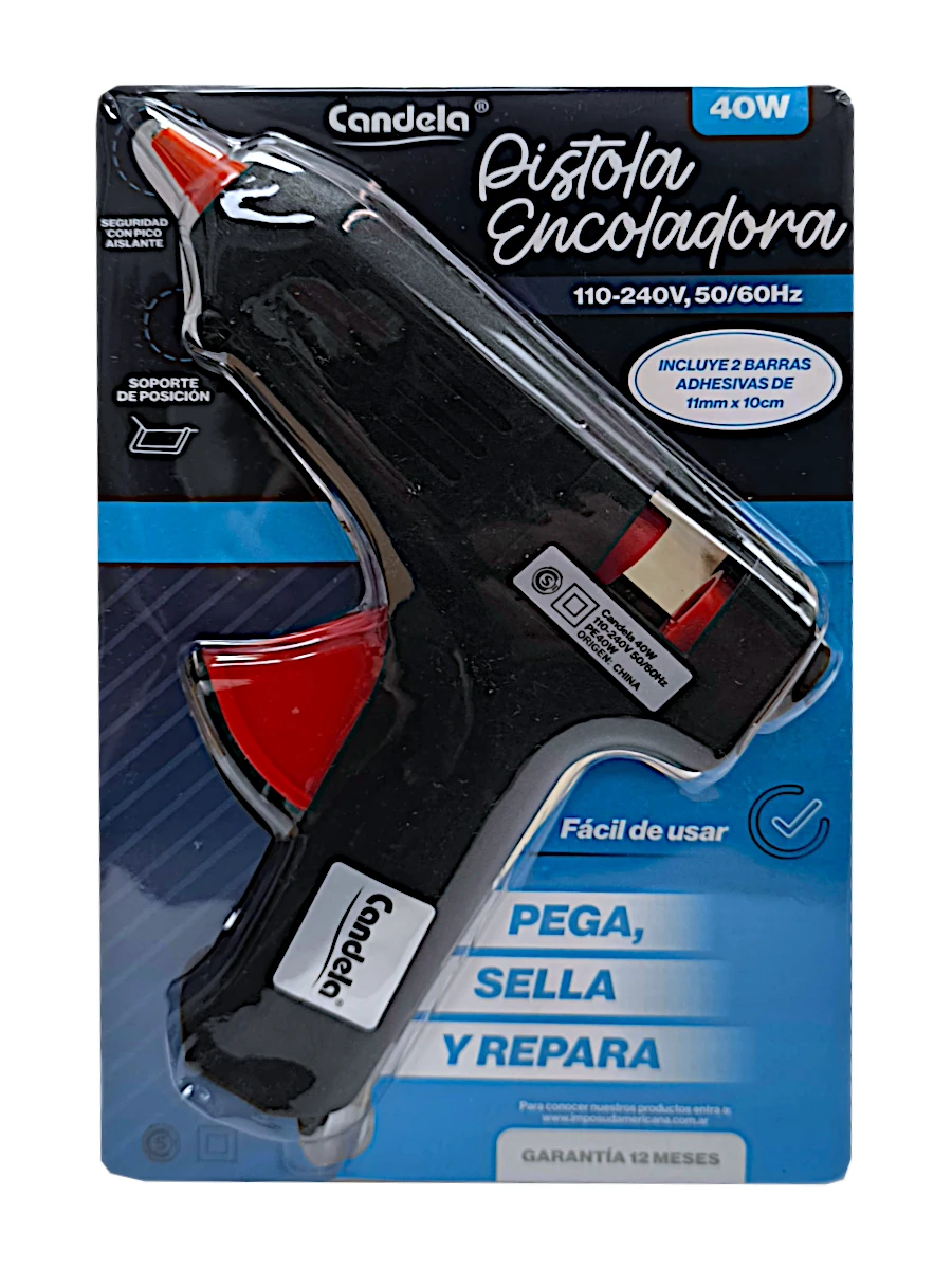 PISTOLA PARA BARRA DE SILICONA 40W GRANDE CANDELA