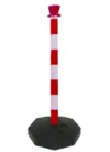 CADENA PLASTICA: POSTE ROJO/BLANCO 90CM C/BASE