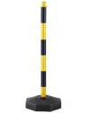 CADENA PLASTICA: POSTE AMAR/NEGRO 90CM C/BASE