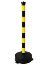 CADENA PLASTICA: POSTE AMAR/NEGRO 90CM C/BASE