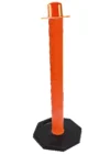 CADENA PLASTICA: POSTE NARANJA 90CM C/BASE