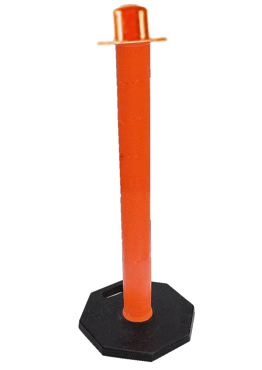 CADENA PLASTICA: POSTE NARANJA 90CM C/BASE