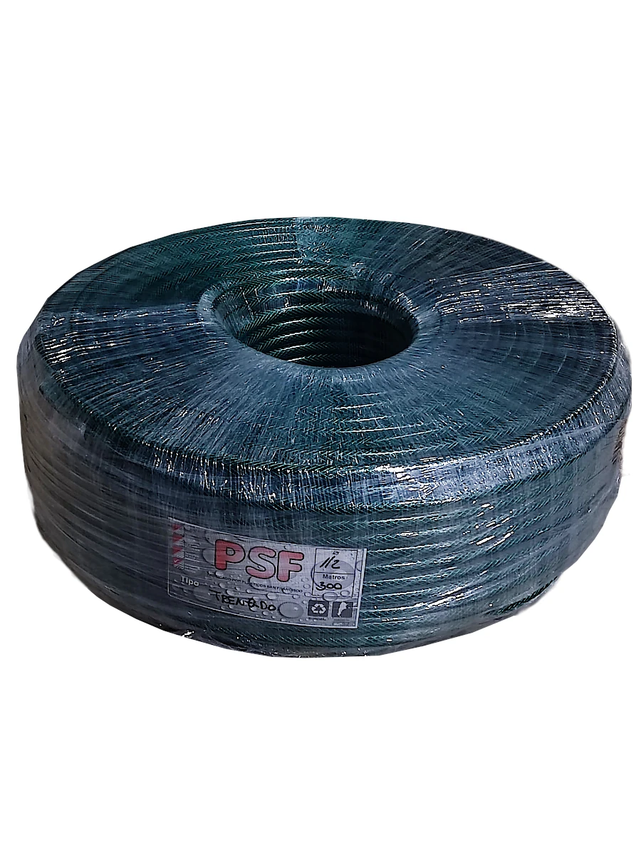 MANGUERA P/RIEGO TRENZADA VERDE 1/2X300M PSF