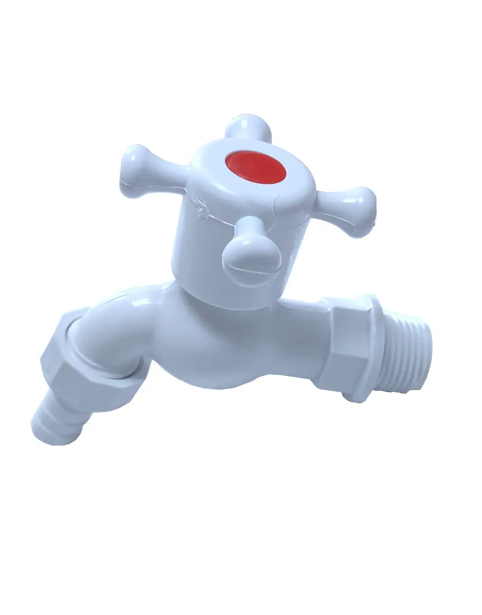 CANILLA DE 1/2 PVC MANIJA CRUZ 1/2 GIRO