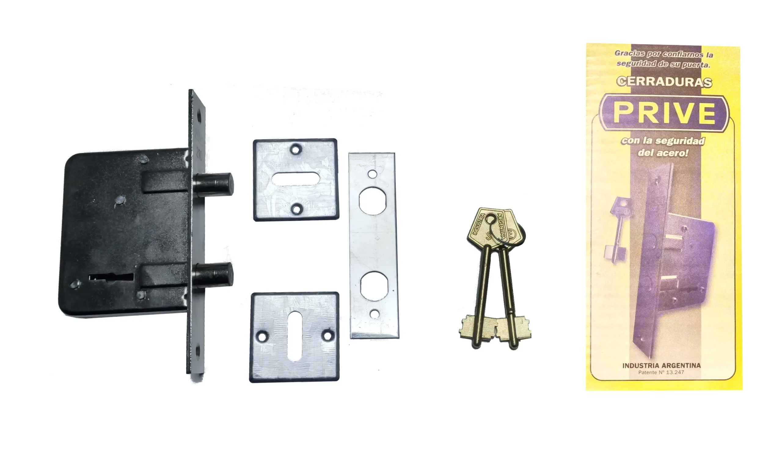 CERRADURA PRIVE 210 CERROJO DOBLE PERNO - Imagen 3