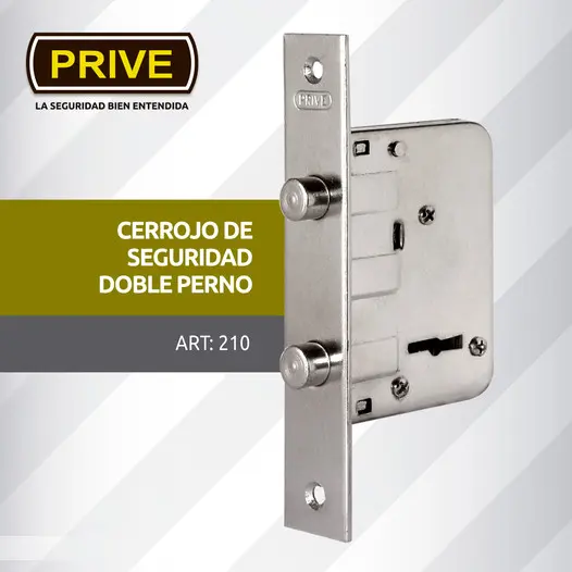 CERRADURA PRIVE 210 CERROJO DOBLE PERNO - Imagen 4