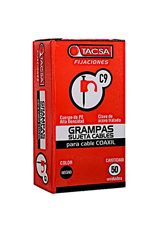 GRAMPA PARA CABLE COAXIL N12 x 20U NEGRA
