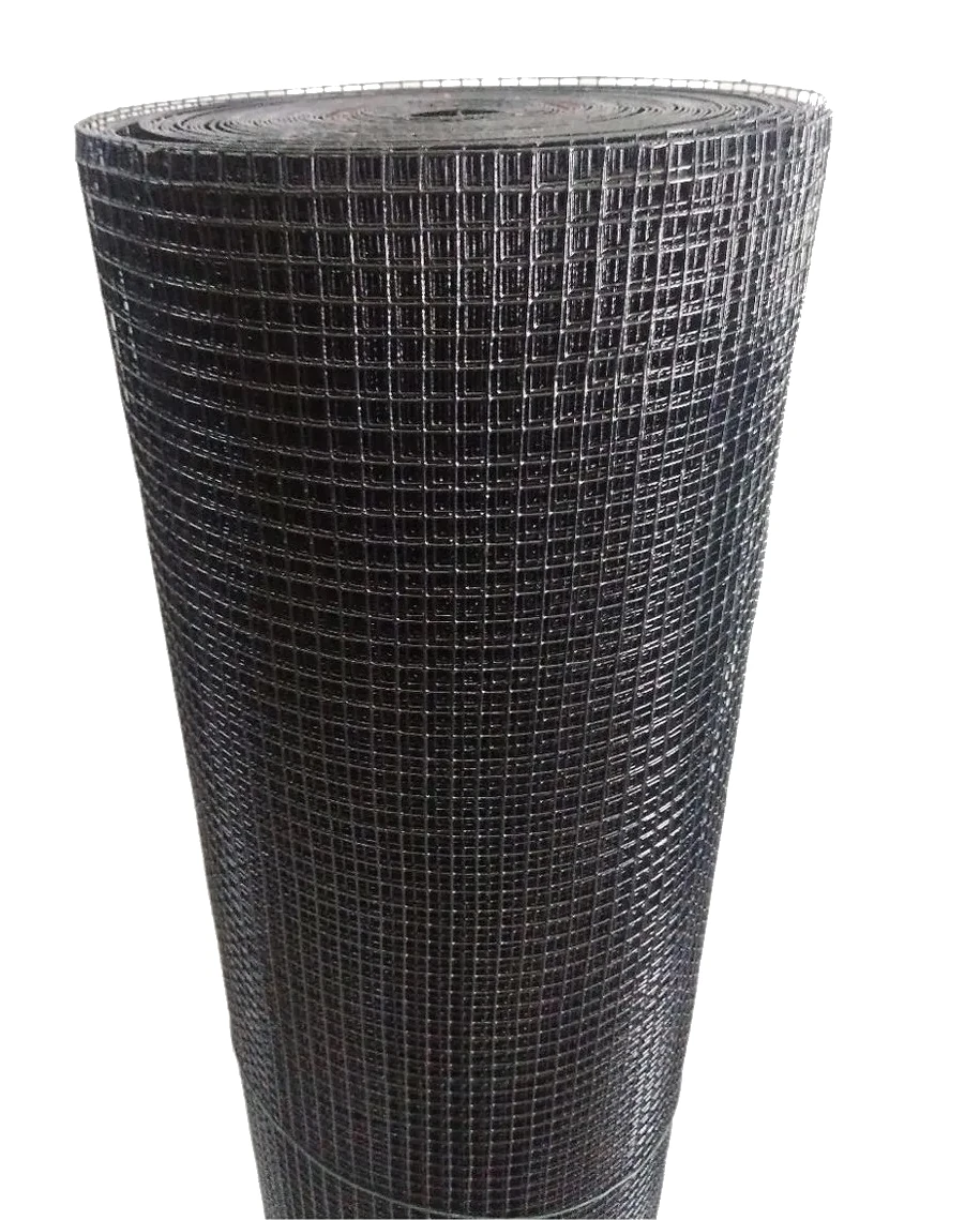 MALLA SOLDADA FORRADA PVC NEGRO 13mm x 13mm ESPESOR 0,9mm ROLLO DE 1m x 20m