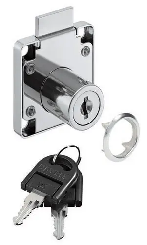 CERRADURA CAJÓN CUADRADA Ø 19 X 22 EUROHARD CROMO