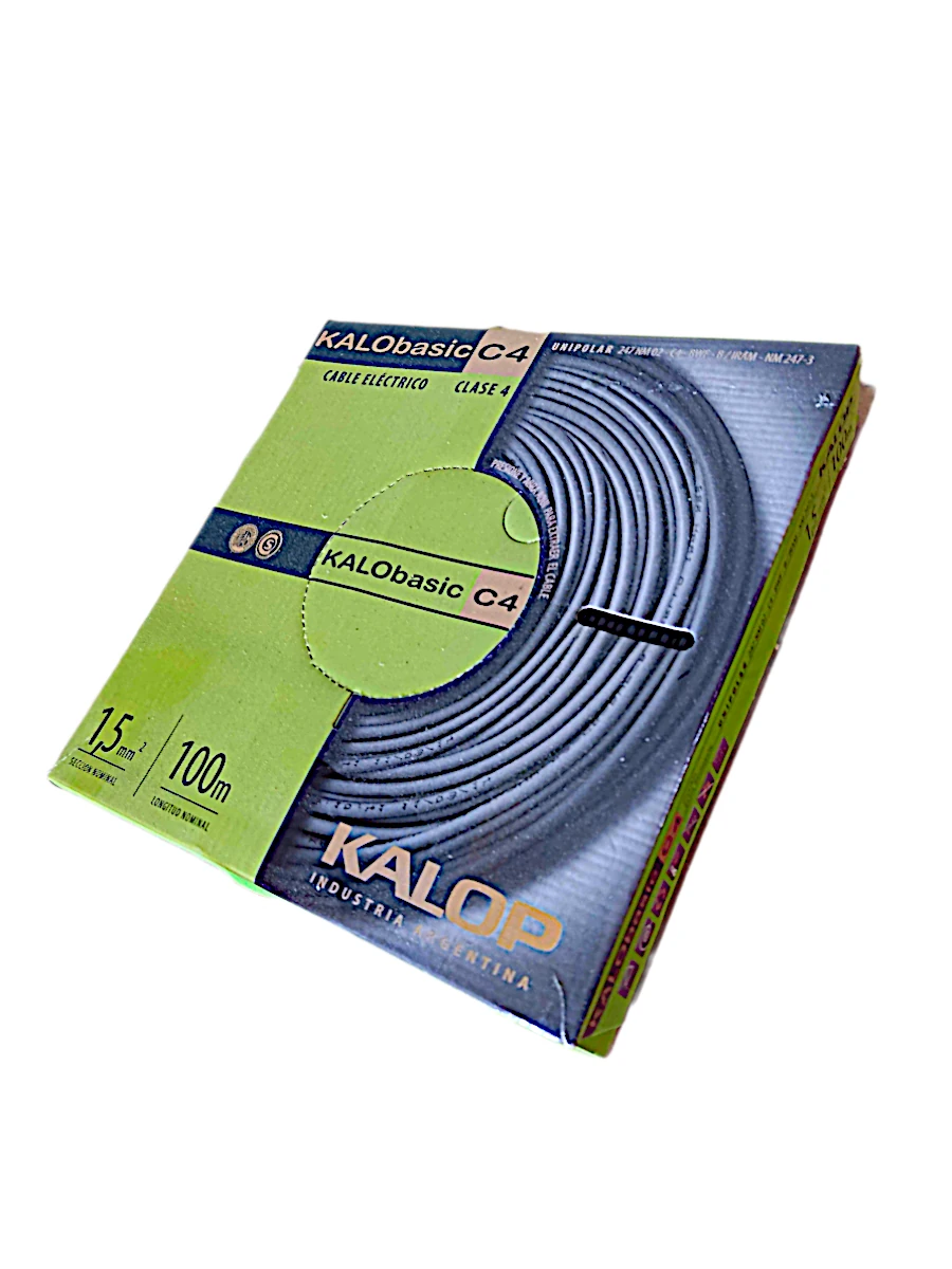 CABLE UNIPOLAR 1X1 NEGRO KALOP C4 (ROLLO 100M)