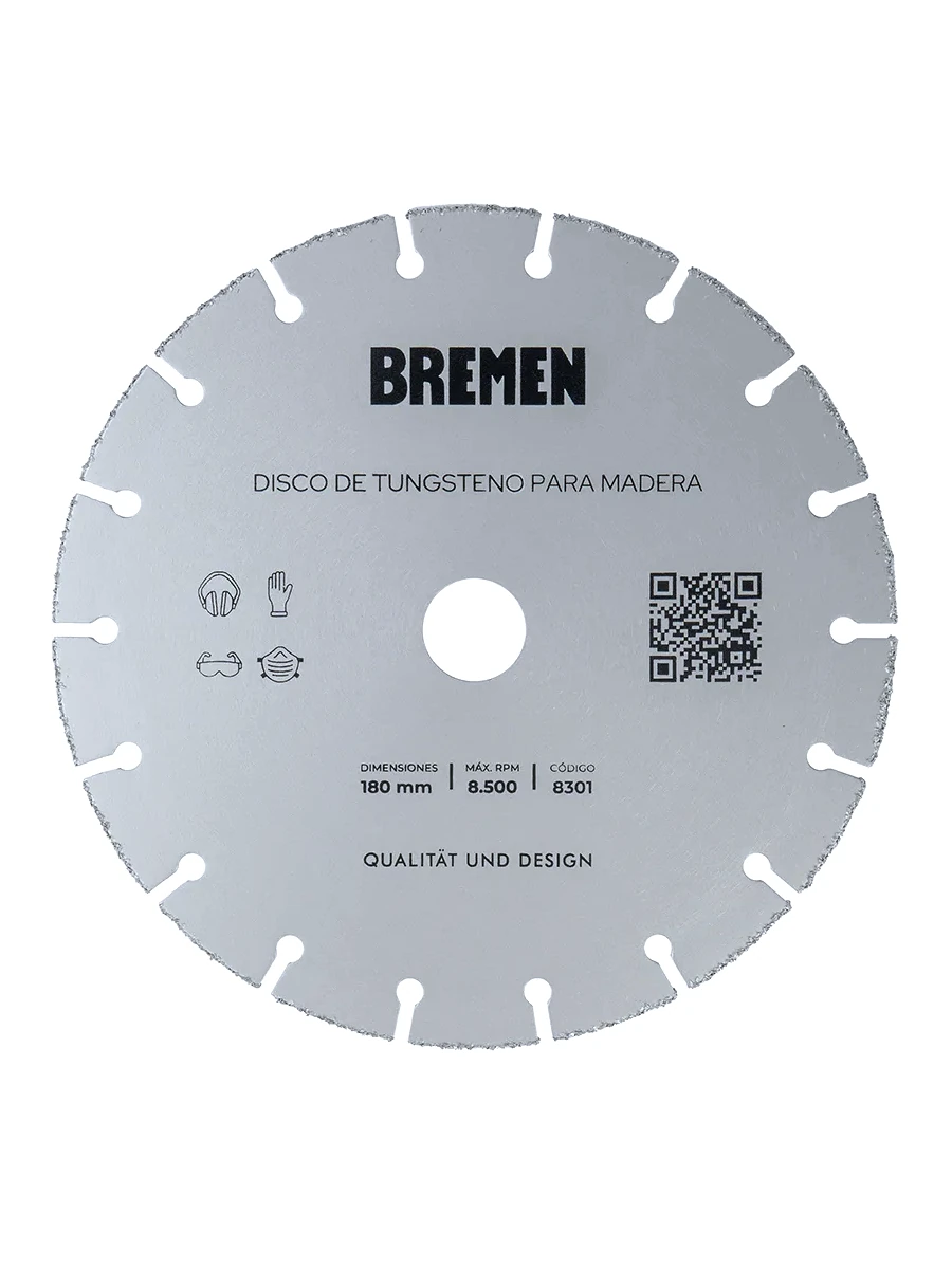 DISCO DE TUNGSTENO PARA MADERA 180 BREMEN