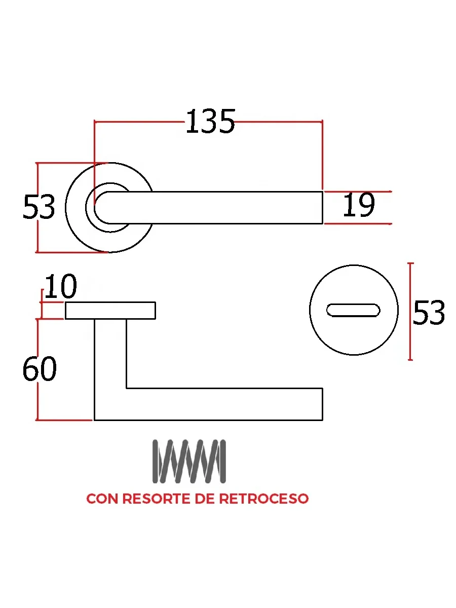 PICAPORTE DE ACERO DOBLE BALANCIN - Imagen 5