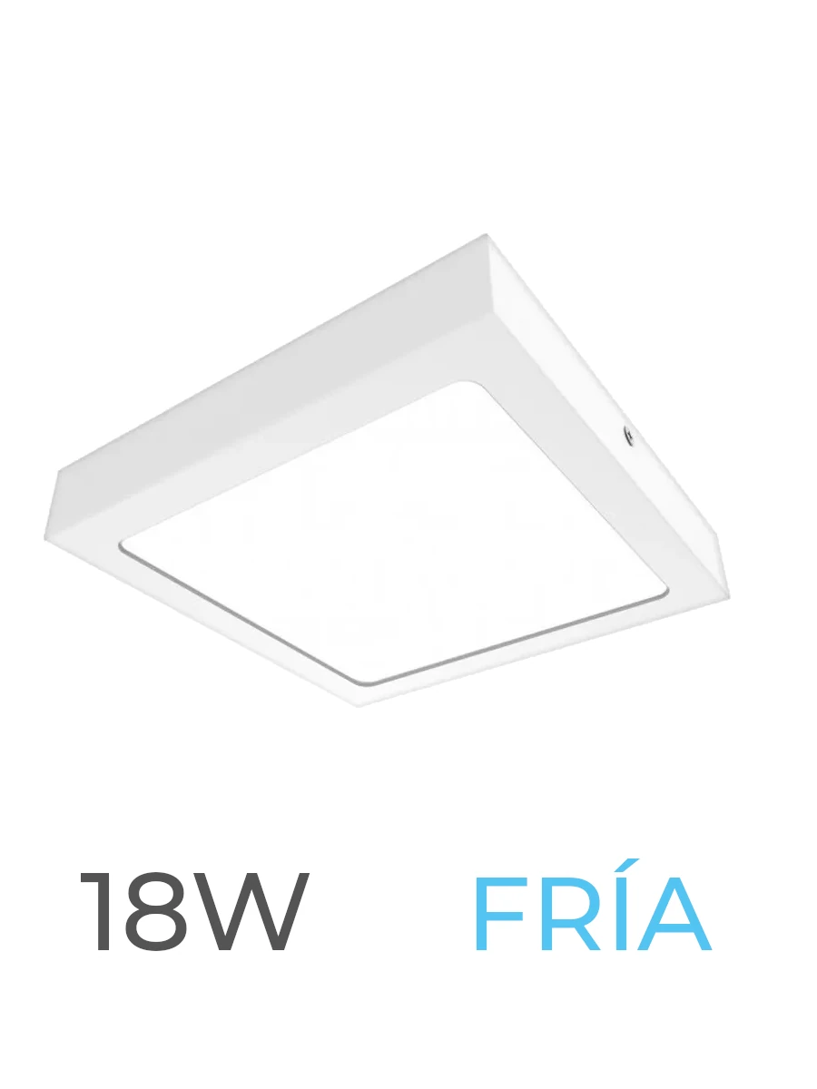 LUMINARIA LED CANDELA DE SOBREPONER 18w FRIA CUADRADA