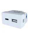 LLAVE EMBUTIR JELUZ PLATINUM TOMA USB DOBLE TIPO A + C BLANCO