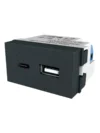 LLAVE EMBUTIR JELUZ PLATINUM TOMA USB DOBLE TIPO A + C NEGRO