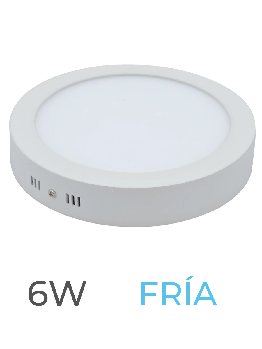 LUMINARIA LED CANDELA DE SOBREPONER 06w FRIA REDONDA