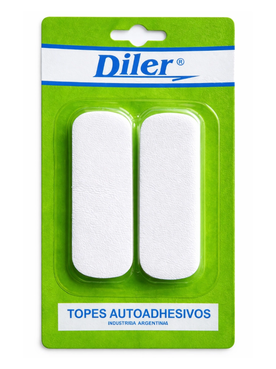 TOPE AUTOADHESIVO X 2 UNID. RECT. BLANCO