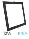 LUMINARIA LED MARCO NEGRO EMBUTIR 12W FRIA CUADRADA