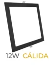 LUMINARIA LED MARCO NEGRO EMBUTIR 12W CALIDA CUADRADA