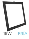 LUMINARIA LED MARCO NEGRO EMBUTIR 18W FRIA CUADRADA