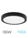 LUMINARIA LED MARCO NEGRO DE SOBREPONER  06W FRIA REDONDA