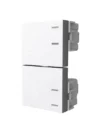 LLAVE EMBUTIR JELUZ PLATINUM 2 INTERRUPTORES COMBINADOS BLANCO