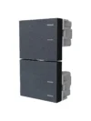 LLAVE EMBUTIR JELUZ PLATINUM 2 INTERRUPTORES NEGRO