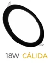 LUMINARIA LED MARCO NEGRO EMBUTIR 18W CALIDA REDONDA