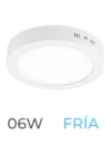 LUMINARIA LED CANDELA DE SOBREPONER 06w FRIA REDONDA