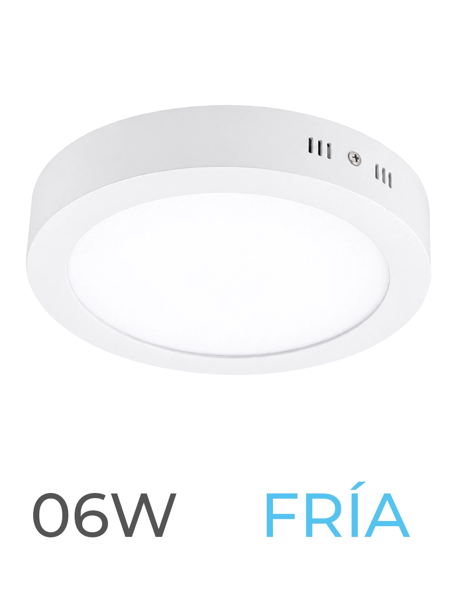 LUMINARIA LED CANDELA DE SOBREPONER 06w FRIA REDONDA