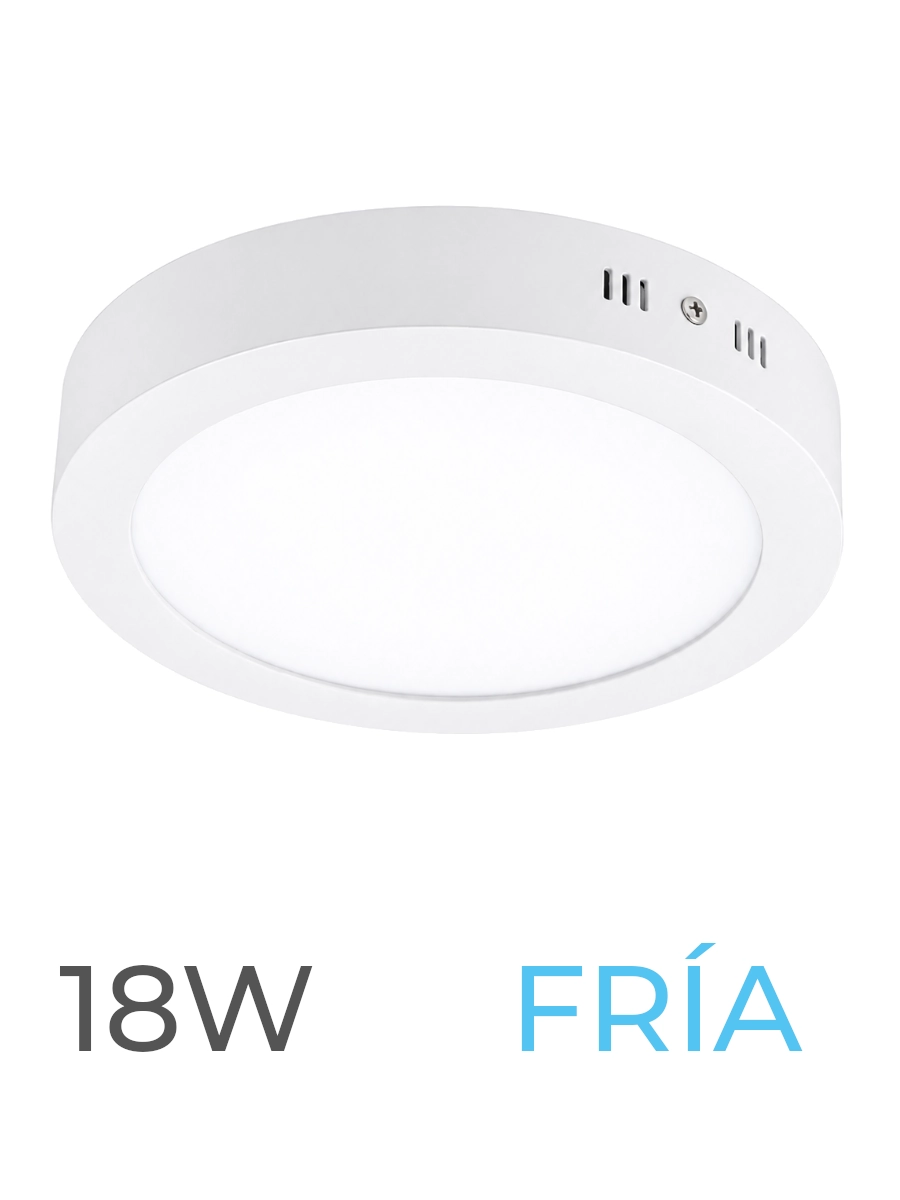 LUMINARIA LED CANDELA DE SOBREPONER 18w FRIA REDONDA