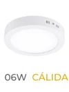 LUMINARIA LED CANDELA DE SOBREPONER 06w CALIDA REDONDA