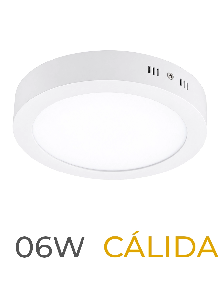 LUMINARIA LED CANDELA DE SOBREPONER 06w CALIDA REDONDA