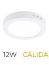 LUMINARIA LED CANDELA DE SOBREPONER 12w CALIDA REDONDA