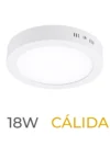 LUMINARIA LED CANDELA DE SOBREPONER 18w CALIDA REDONDA