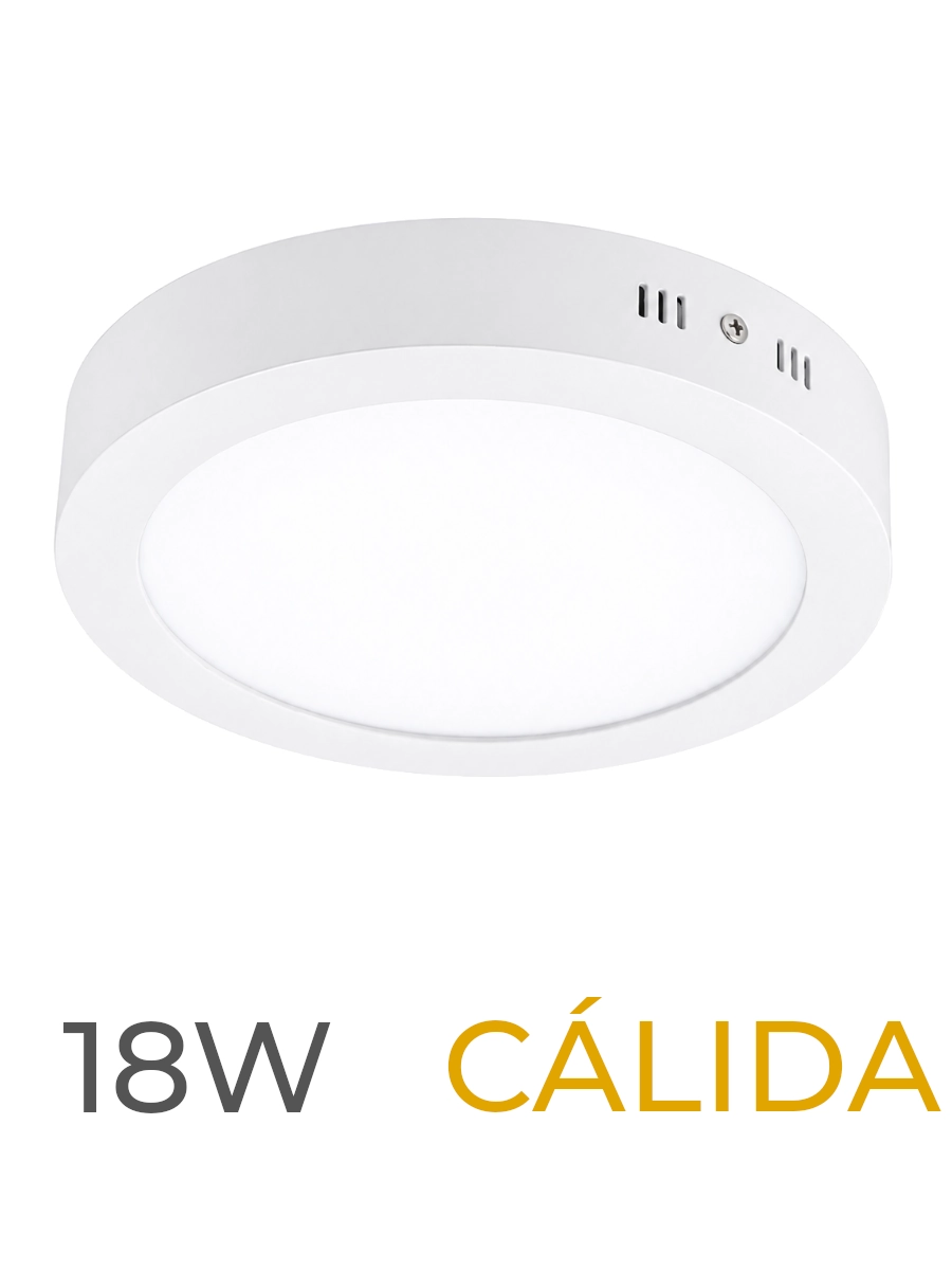 LUMINARIA LED CANDELA DE SOBREPONER 18w CALIDA REDONDA
