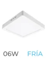 LUMINARIA LED CANDELA DE SOBREPONER 06w FRIA CUADRADA