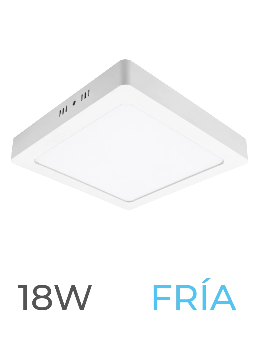 LUMINARIA LED CANDELA DE SOBREPONER 18w FRIA CUADRADA